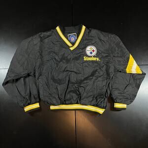 Vintage NFL Genuine Stuff Pittsburgh Steelers Pullover Windbreaker Youth Sz M